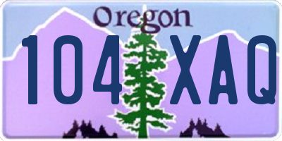 OR license plate 104XAQ