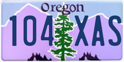 OR license plate 104XAS