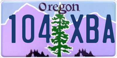 OR license plate 104XBA