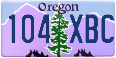 OR license plate 104XBC