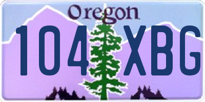 OR license plate 104XBG
