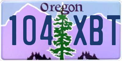 OR license plate 104XBT