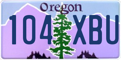 OR license plate 104XBU