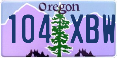 OR license plate 104XBW
