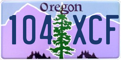 OR license plate 104XCF