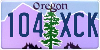 OR license plate 104XCK