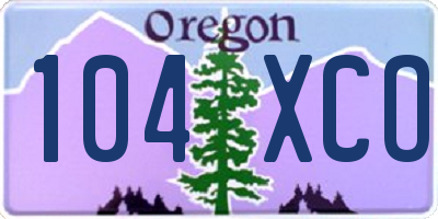 OR license plate 104XCO