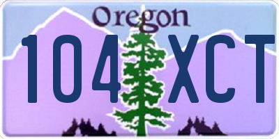OR license plate 104XCT
