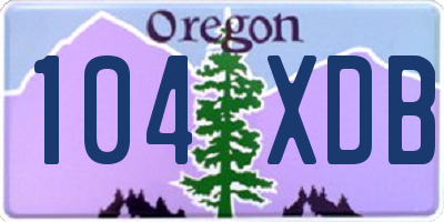 OR license plate 104XDB