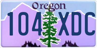OR license plate 104XDC