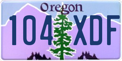 OR license plate 104XDF