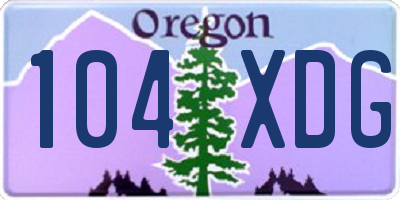 OR license plate 104XDG