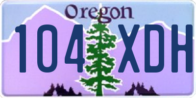 OR license plate 104XDH