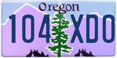 OR license plate 104XDO