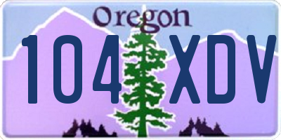 OR license plate 104XDV