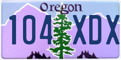 OR license plate 104XDX