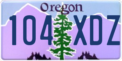 OR license plate 104XDZ
