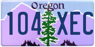 OR license plate 104XEC