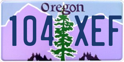 OR license plate 104XEF