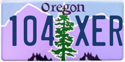 OR license plate 104XER