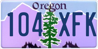 OR license plate 104XFK