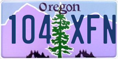 OR license plate 104XFN