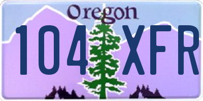 OR license plate 104XFR