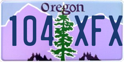 OR license plate 104XFX