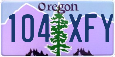 OR license plate 104XFY