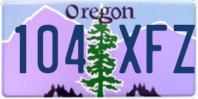 OR license plate 104XFZ
