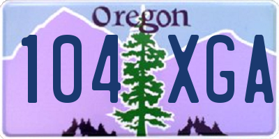 OR license plate 104XGA