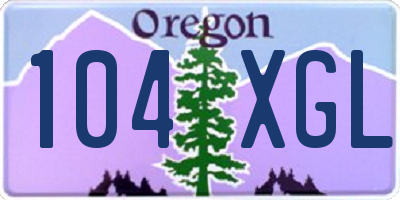 OR license plate 104XGL