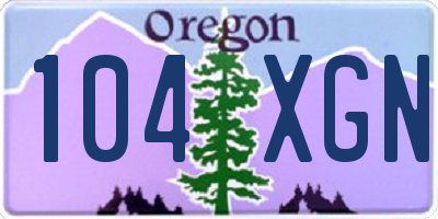 OR license plate 104XGN