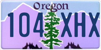 OR license plate 104XHX
