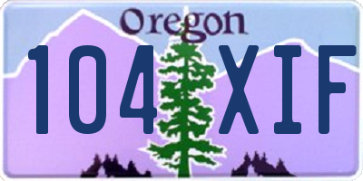 OR license plate 104XIF