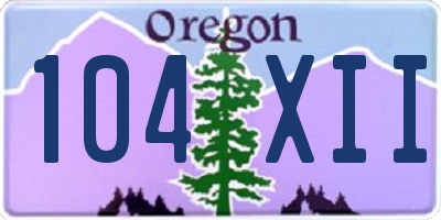 OR license plate 104XII