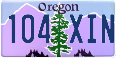 OR license plate 104XIN