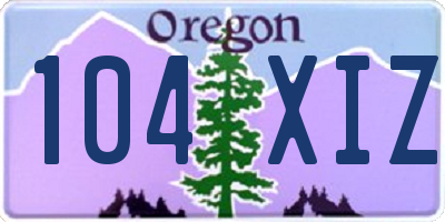 OR license plate 104XIZ
