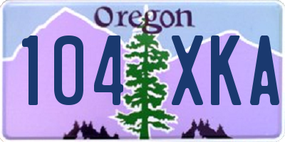 OR license plate 104XKA