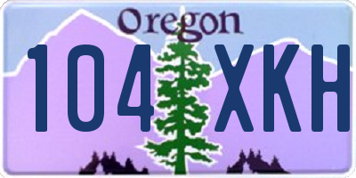 OR license plate 104XKH