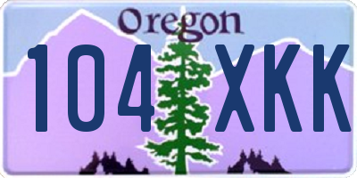 OR license plate 104XKK