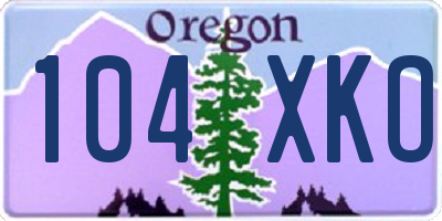 OR license plate 104XKO