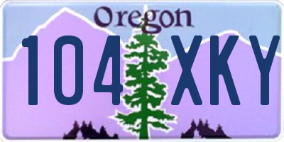 OR license plate 104XKY