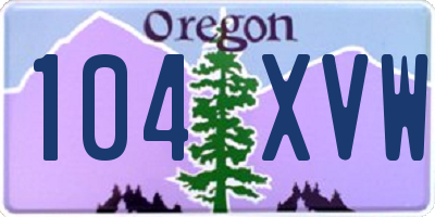 OR license plate 104XVW
