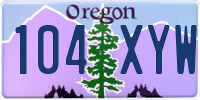 OR license plate 104XYW