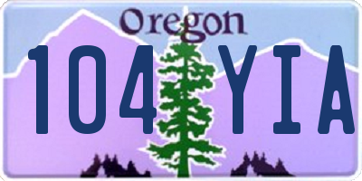 OR license plate 104YIA