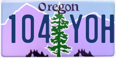 OR license plate 104YOH