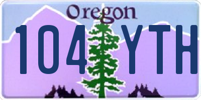 OR license plate 104YTH