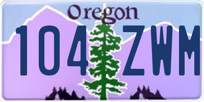 OR license plate 104ZWM