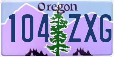 OR license plate 104ZXG